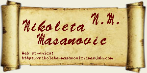Nikoleta Mašanović vizit kartica